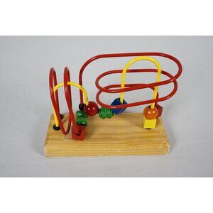 EDUCO Maze Toy Wooden Bead Wire Rollercoaster ED002 "Spins + Spirals" Vintage